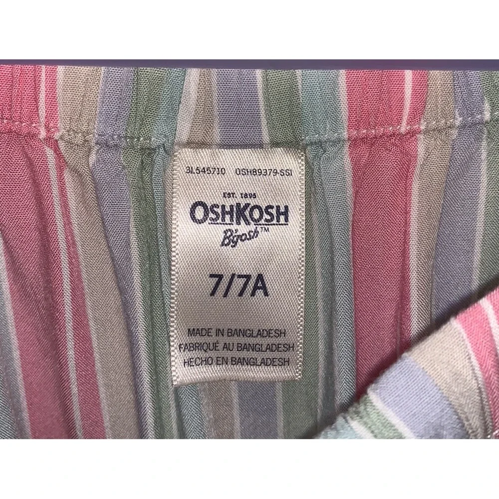 GIRLS Osh Kosh Stripe Sleeveless DRESS‎ Size 7 / 7A Multicolored
